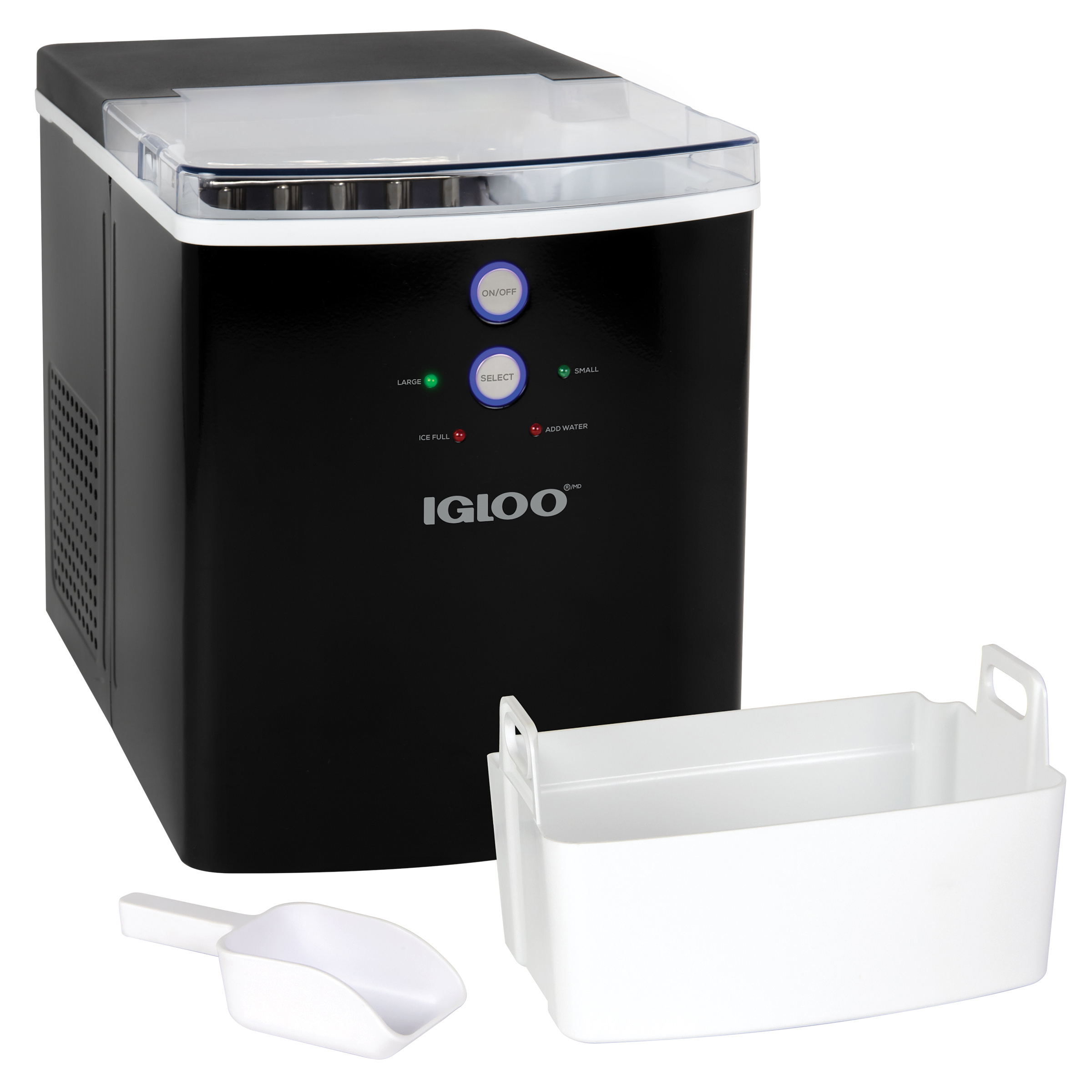Igloo IGLICEB33BK 33-Pound Automatic Portable Countertop Ice Maker Machine. Black