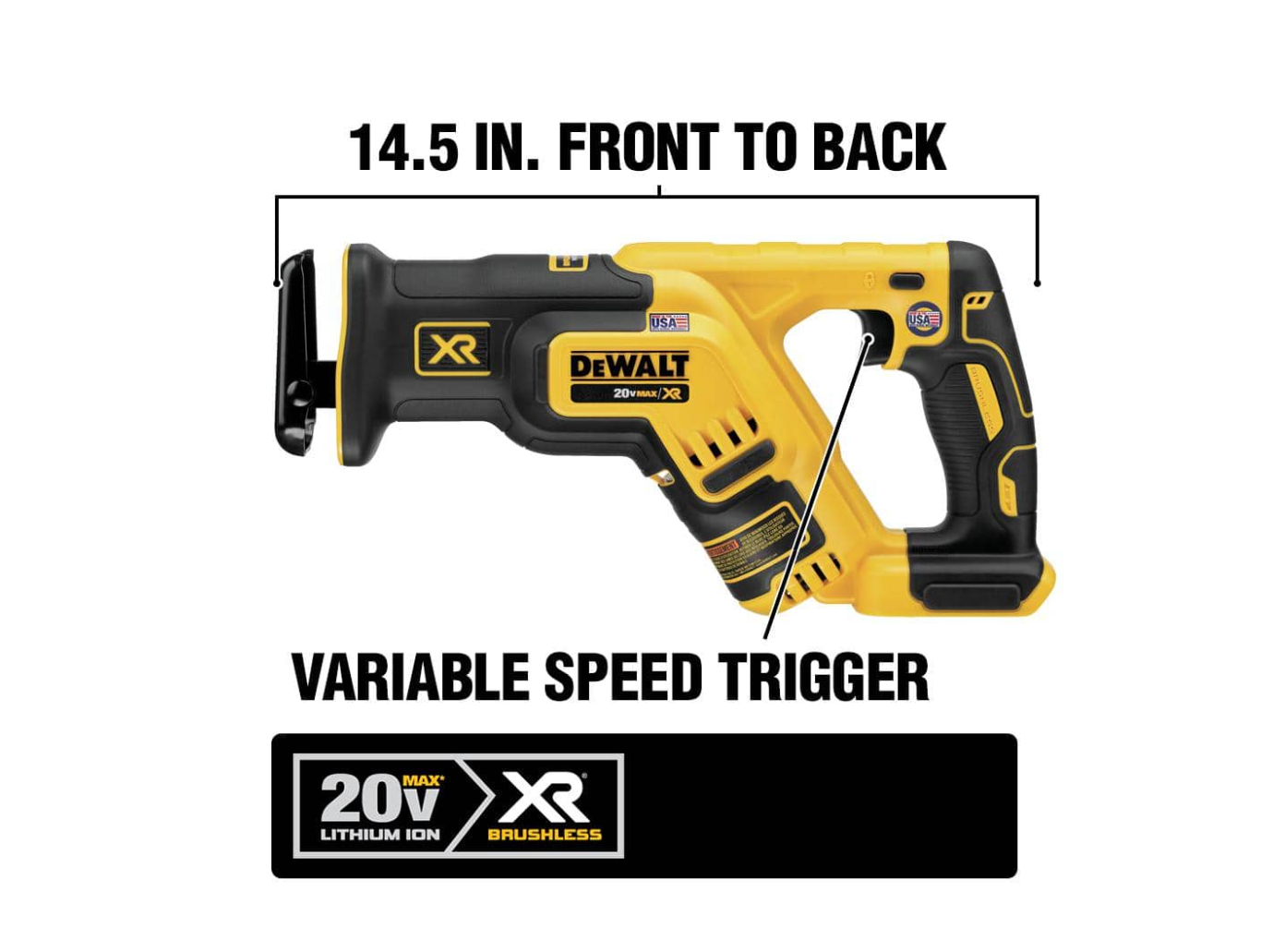 DEWALT DCS367B 20-Volt MAX XR Cordless Brushless Compact Reciprocating Saw (Tool-Only)
