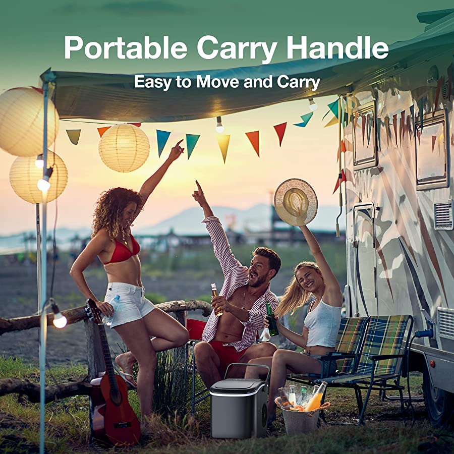 FREE VILLAGE Countertop Ice Maker. Ice Maker Machine 6 Mins 9 Bullet Ice. 26.5lbs/24Hrs