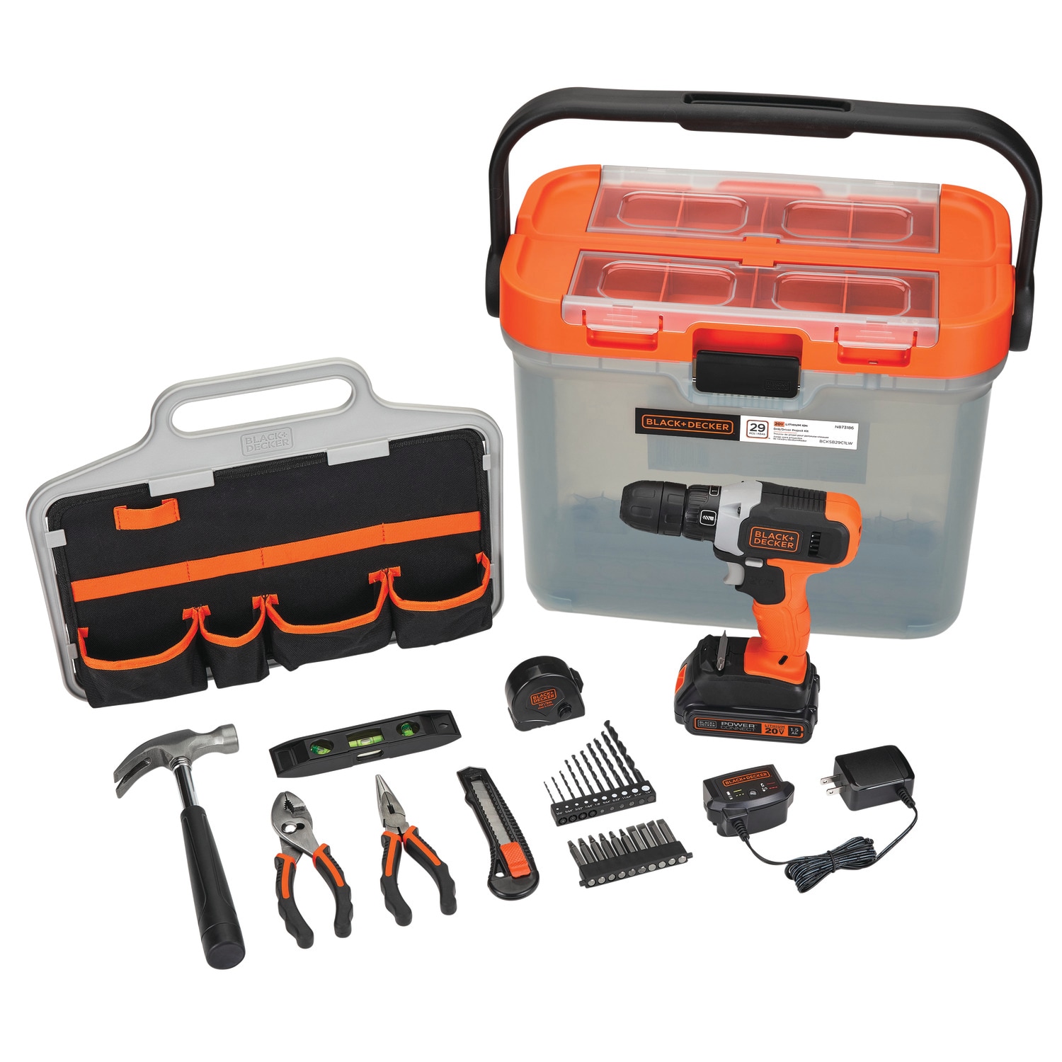 BLACK+DECKER 29-Piece Household Tool Set with Hard Case