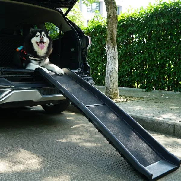 DISCOUNTTODAY Portable Foldable Pet Ramp Climbing Ladder Suitable for Off-road Vehicle Trucks - Black XH 61.42 in. * 15.75 in. * 5.52 in.
