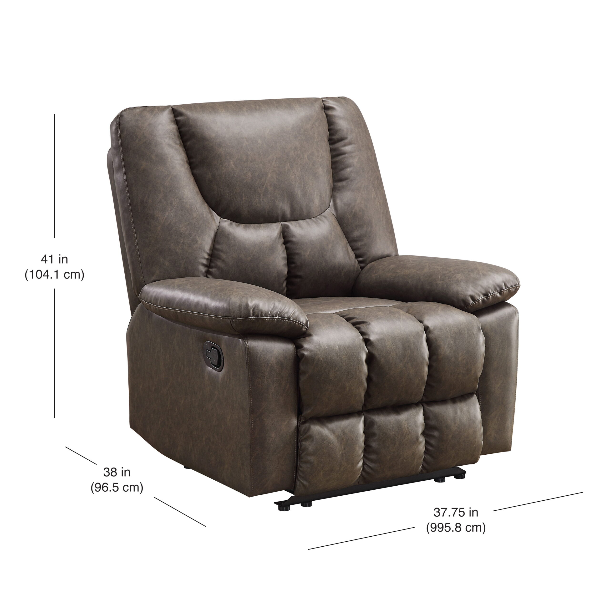 Serta Big & Comfortable Recliner. Supports up to 350 lbs. Brown Faux Leather