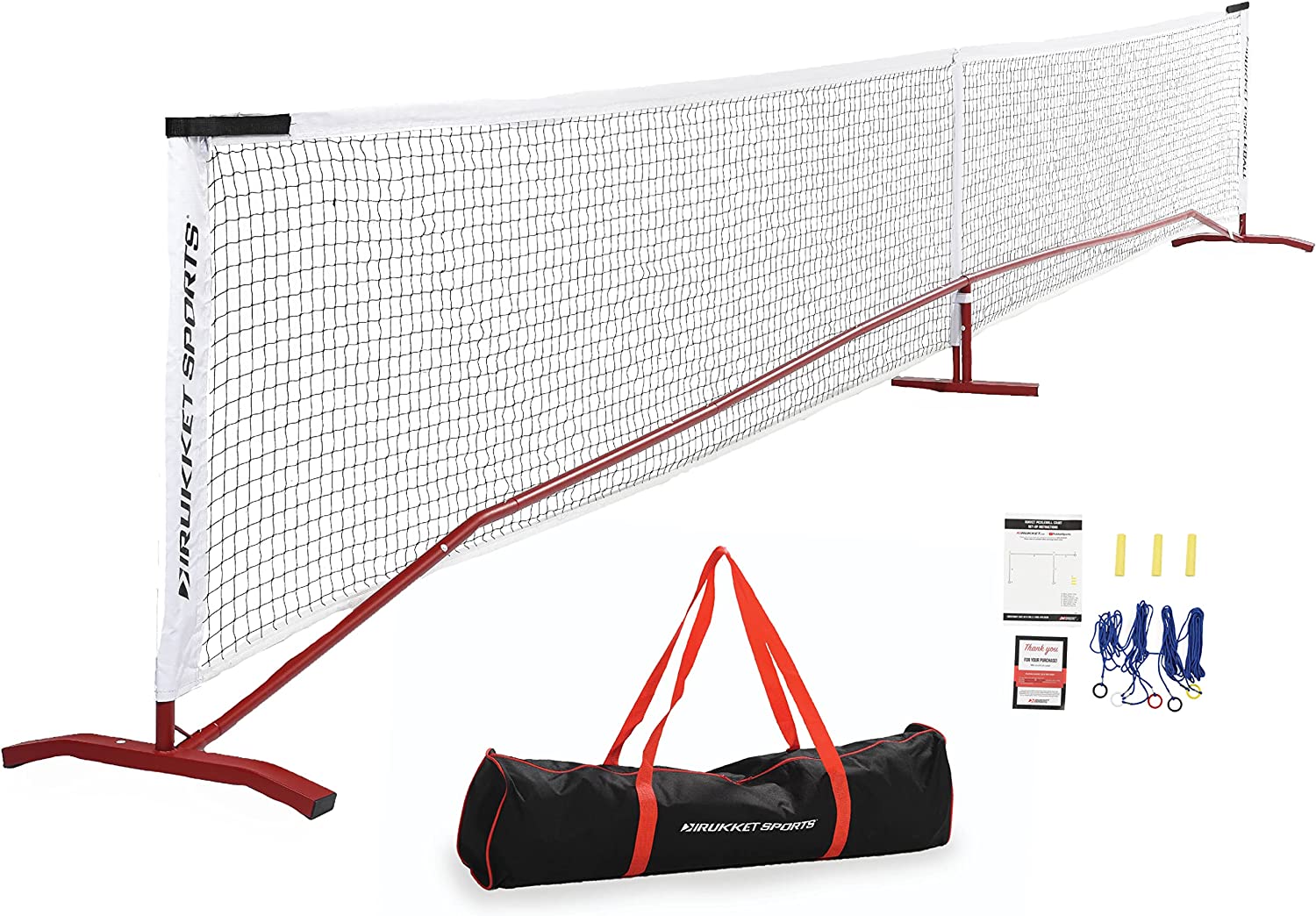 Rukket Sports Portable Pickleball Net. Regulation Size 22 Foot Net with Steel Frame