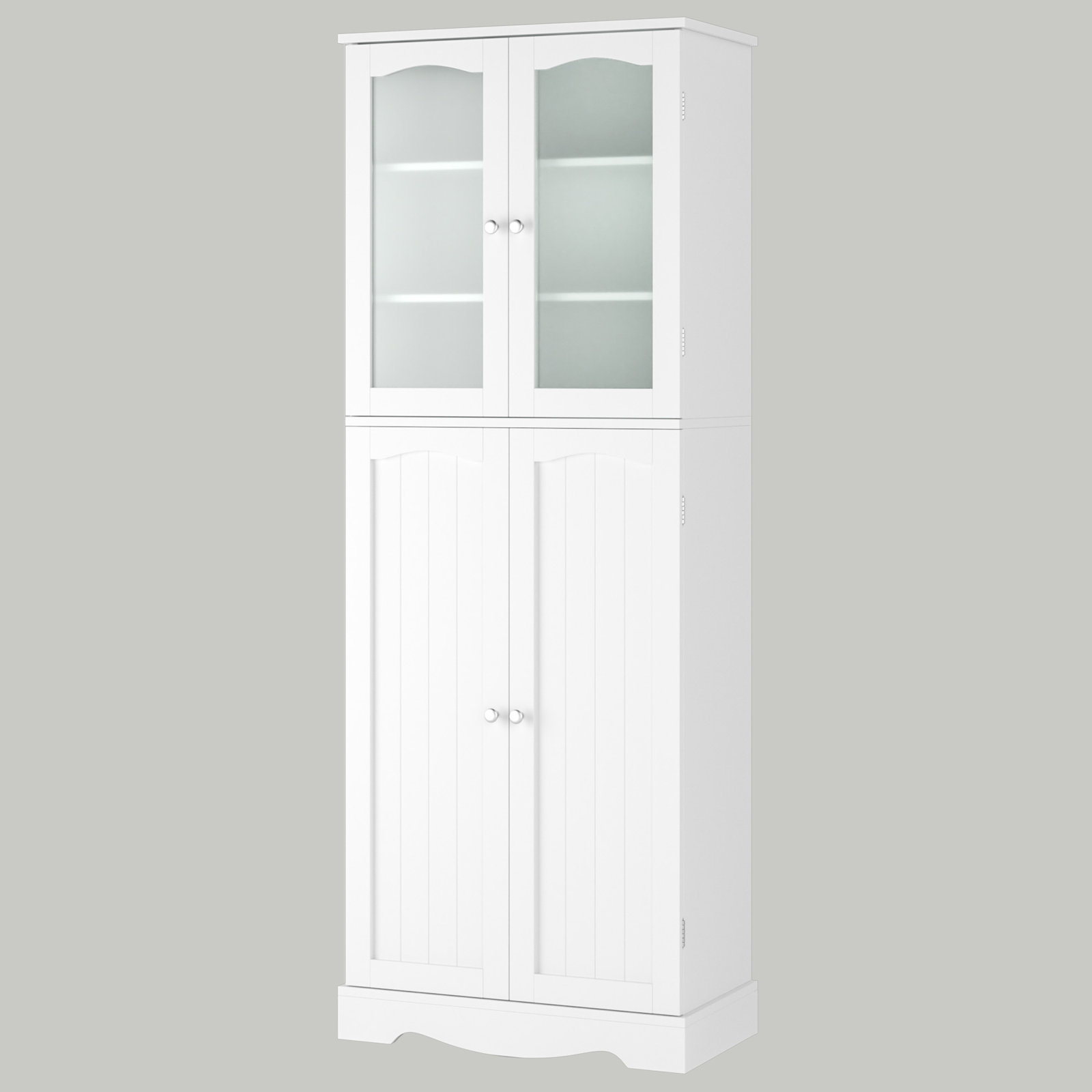 Homfa Kitchen Pantry Cabinet. 63.5” Tall Storage Cabinet with Doors and Adjustable Shelves. White
