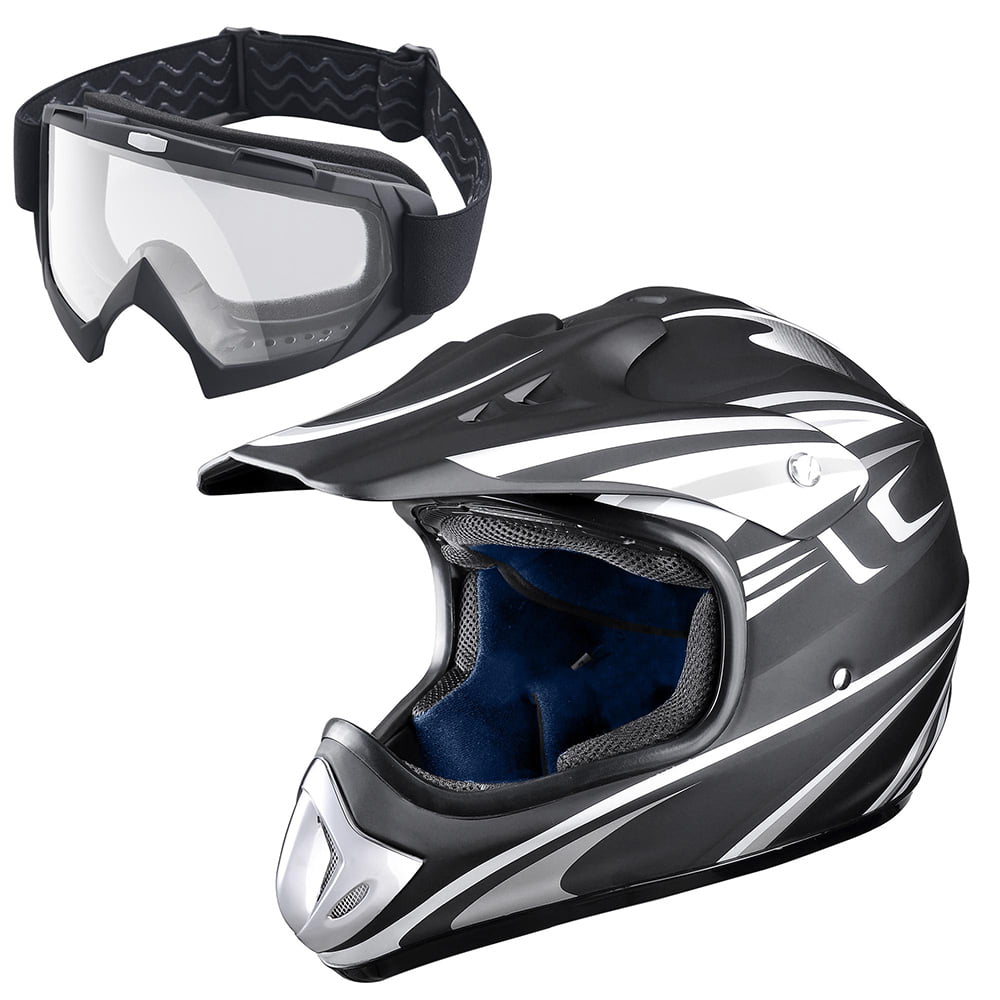 AHR® DOT Full Face MX H-VEN20 Helmet with Goggles Motocross Dirt Bike Motorcycle ATV L