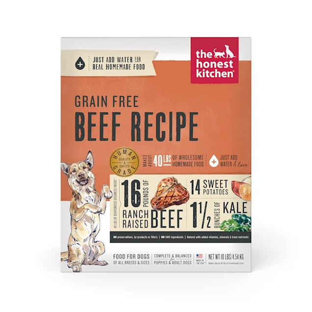 The Honest Kitchen Dehydrated Grain Free Beef Recipe Dog Food. 10 lbs.