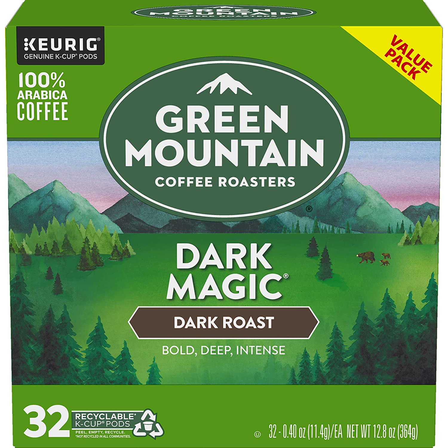 Green Mountain Coffee Roasters Dark Magic. Single-Serve Keurig K-Cup Pods. Dark Roast Coffee Pods. 32 Count