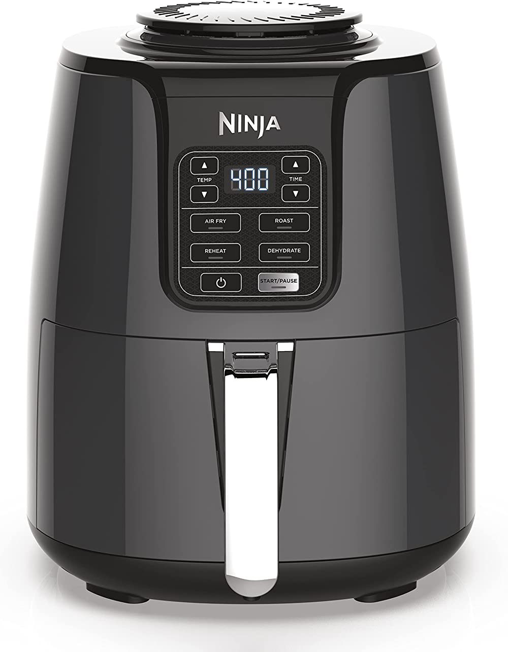Ninja AF101 Air Fryer that Crisps. Roasts. Reheats. & Dehydrates. for Quick. Easy Meals. 4 Quart Capacity. & High Gloss Finish. Black/Grey