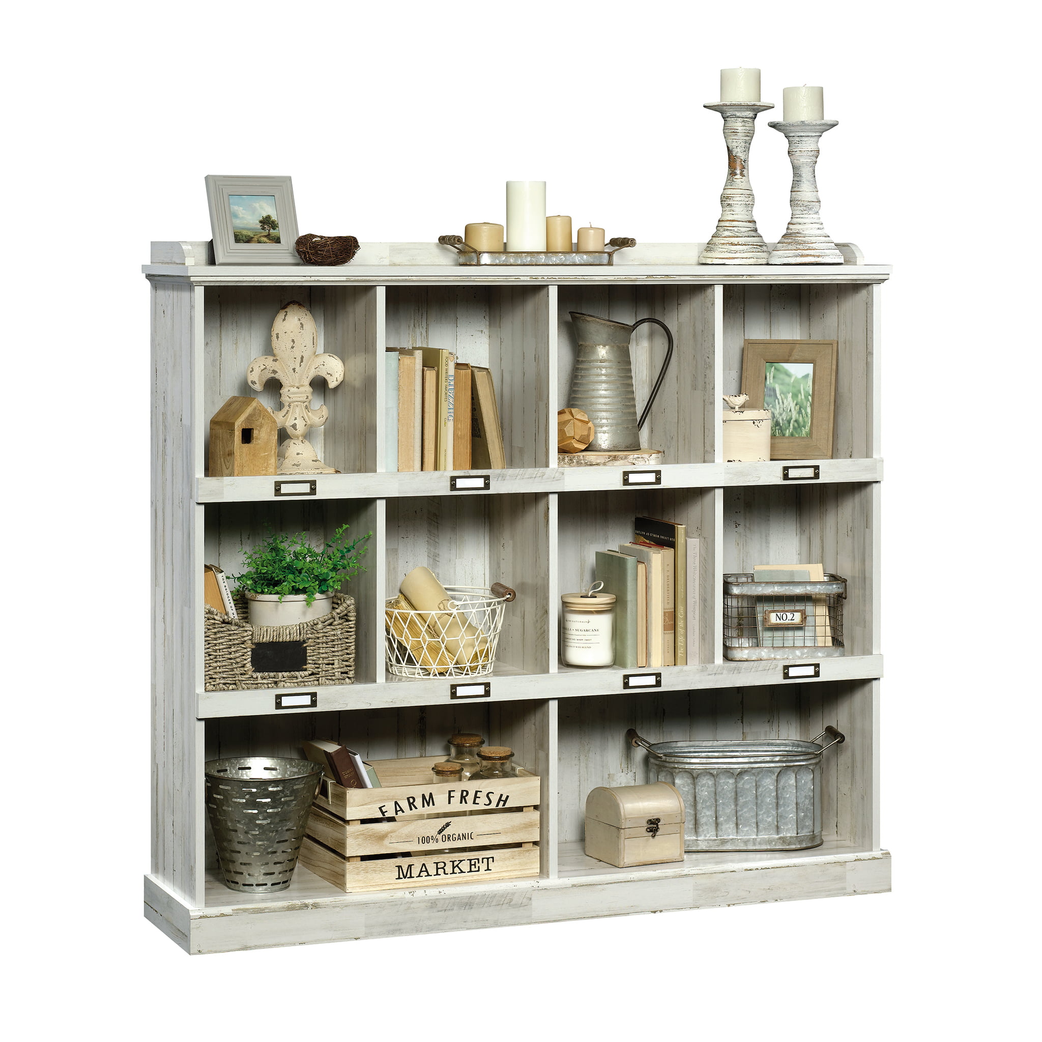 Sauder Barrister Lane Storage Bookcase. White Plank Finish