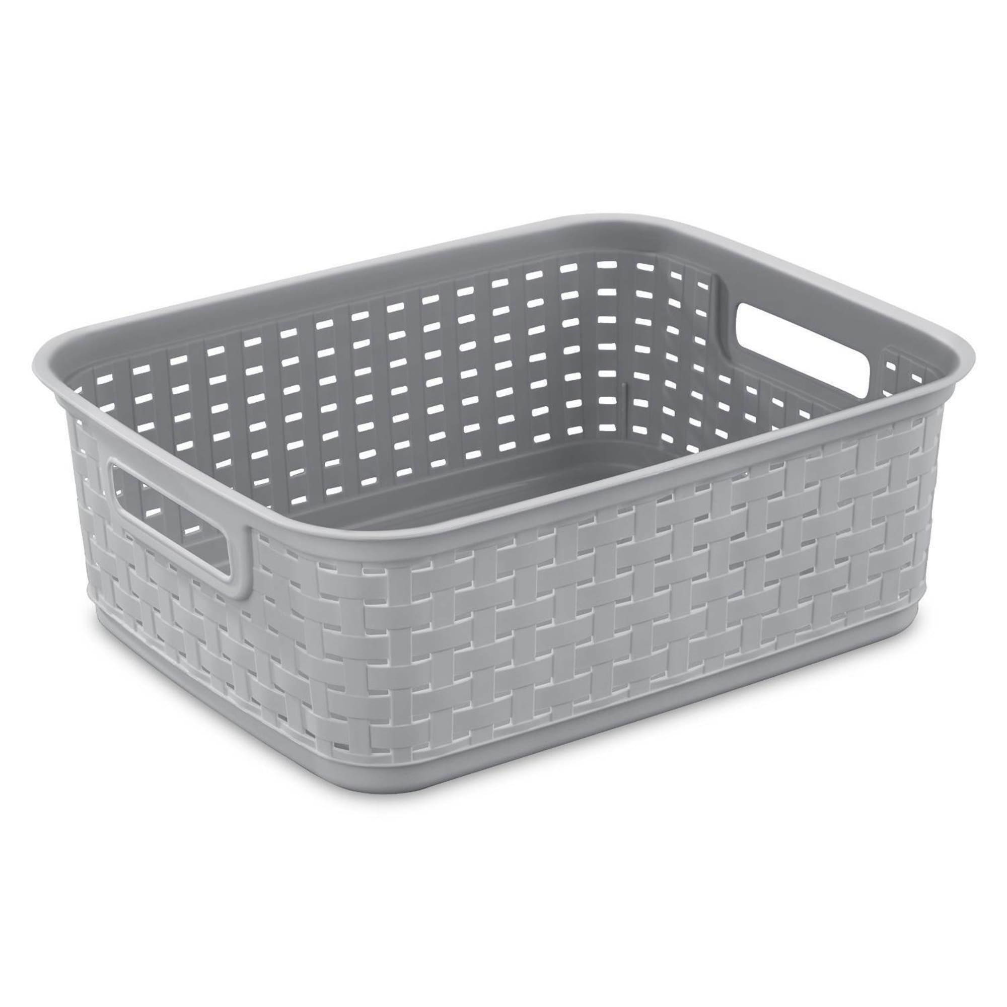 Sterilite 12-Pack 12.25-in W x 5.25-in H x 15-in D Gray Plastic Stackable Basket