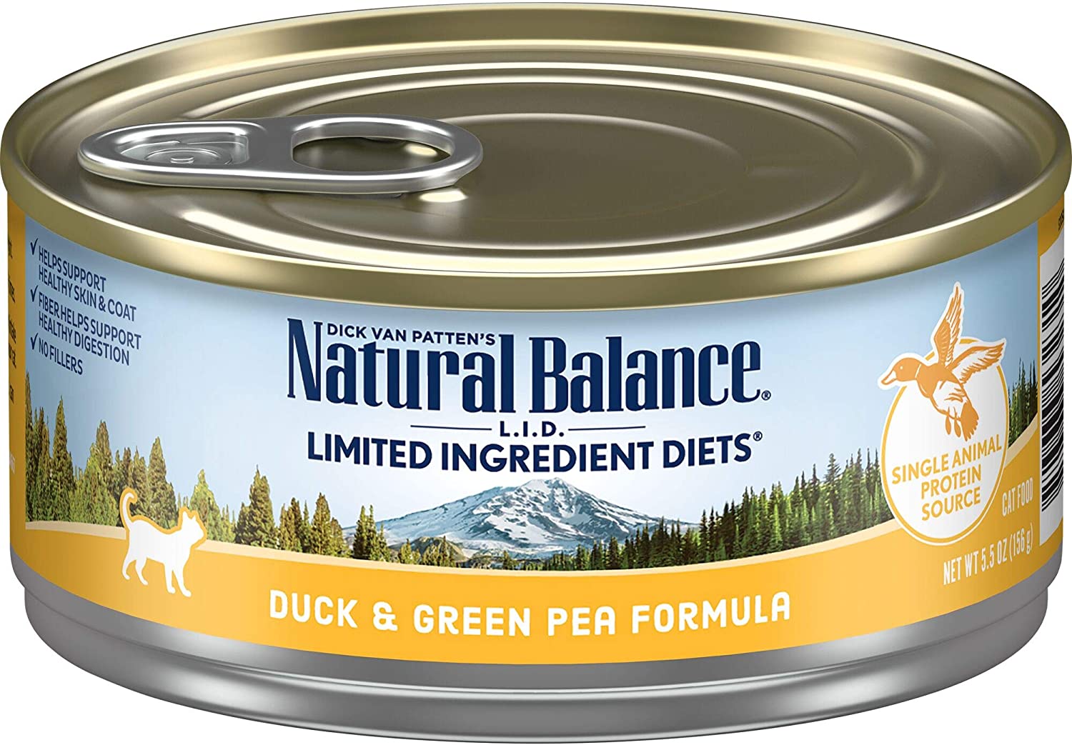 Natural Balance L.I.D. Limited Ingredient Diets Duck & Green Pea Formula Grain-Free Canned Cat Food 5.5-oz case of 24