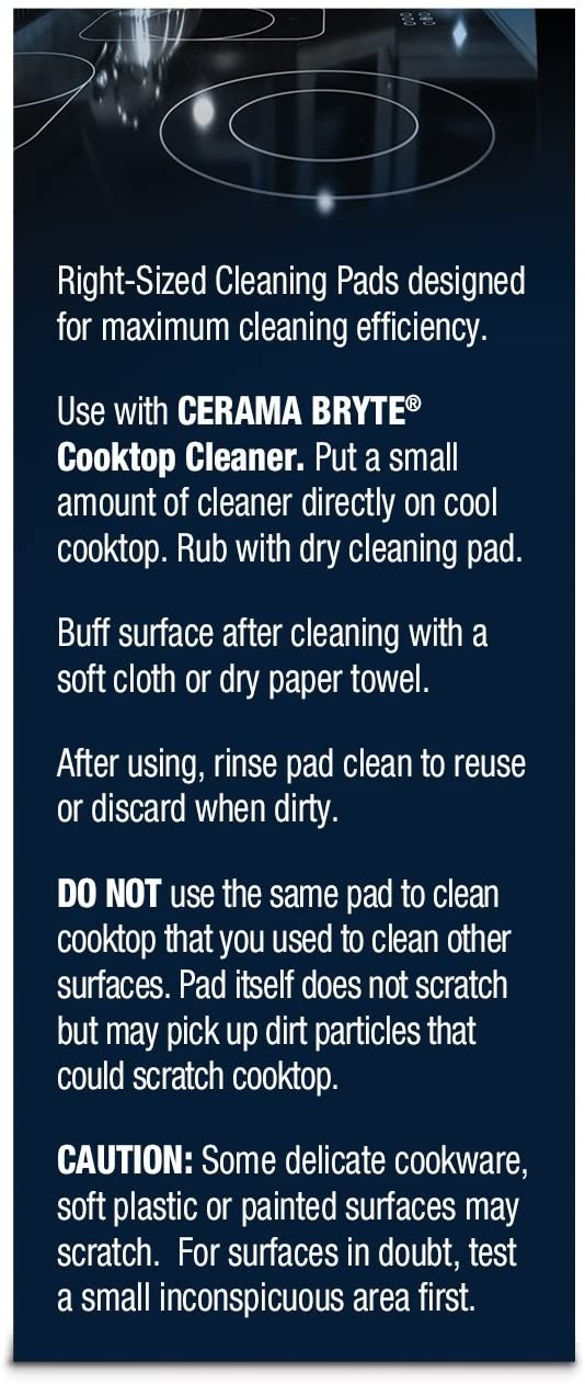 Cerama Bryte Glass-Ceramic Cooktop Cleaning Pads. 50 Count