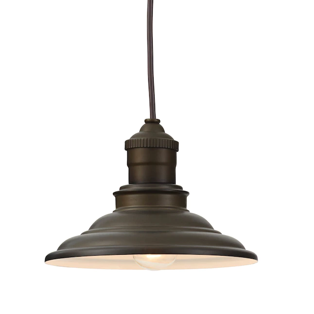 allen + roth  Hainsbrook Aged Bronze Industrial Cone Mini Pendant Light