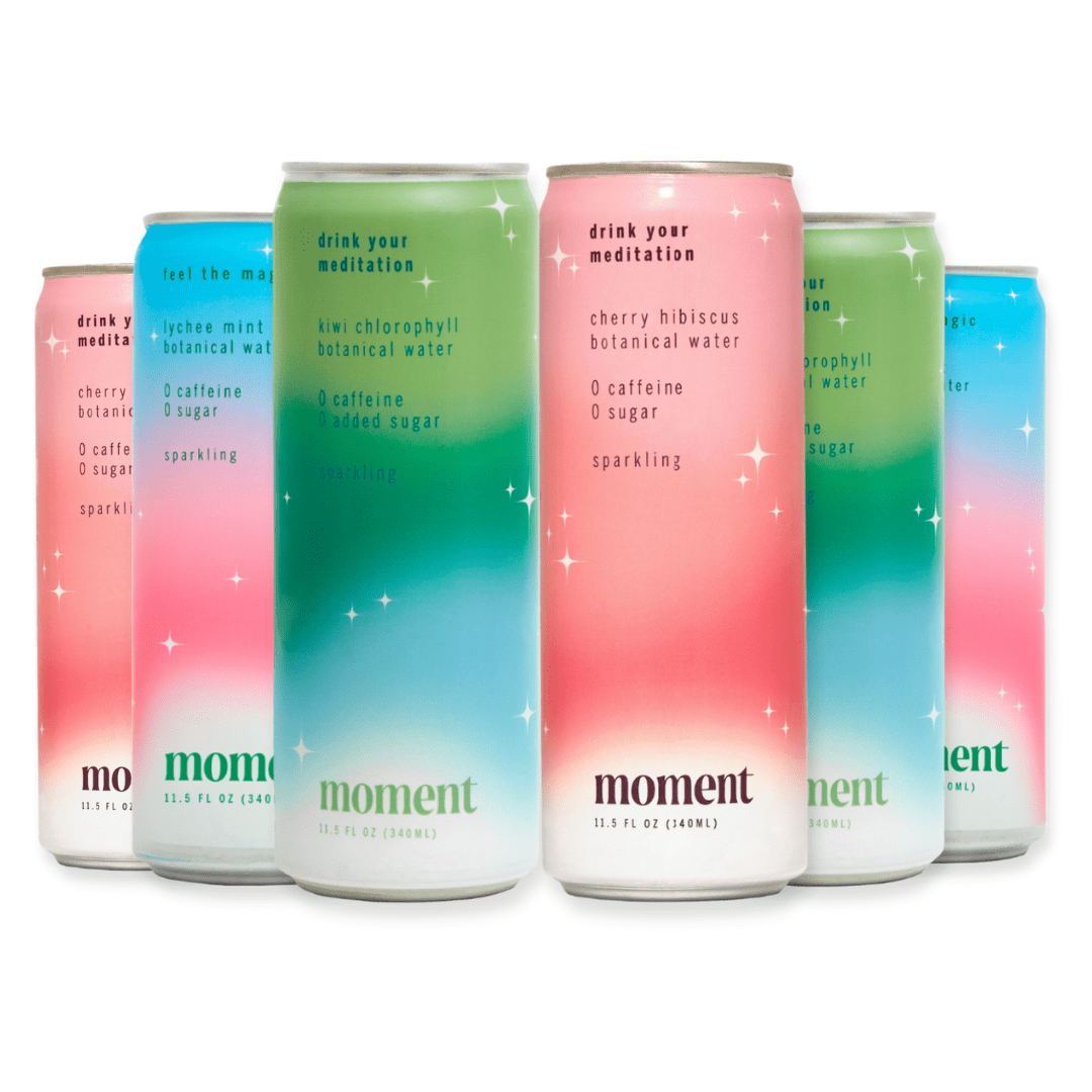 Moment Botanical Water. Rotating Sparkling Flavors. Zero Added Sugar. Variety 12-Pack. 11.5 fl oz