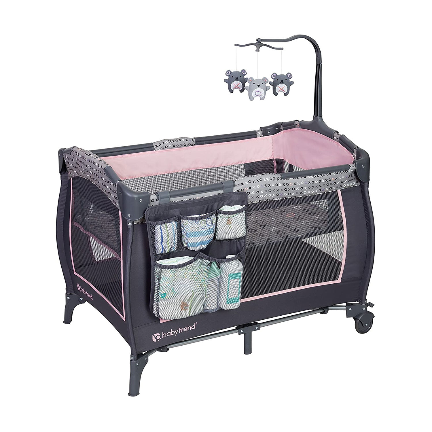 Baby Trend Trend-E Nursery Center Playard with Travel Bag - Starlight Pink