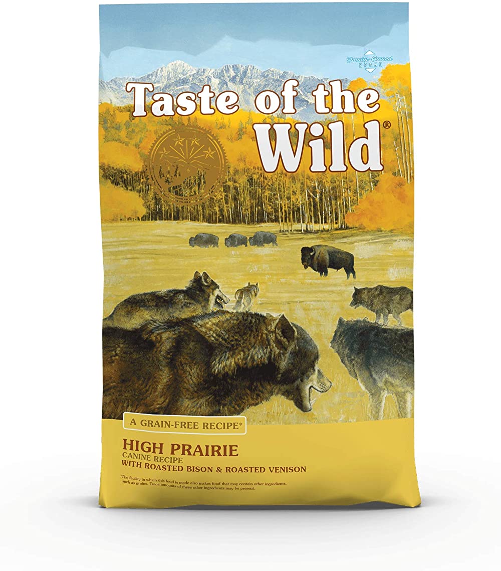 Taste of the Wild High Prairie Canine Grain-Free Recipe with Roasted Bison and Venison Adult Dry Dog Food. 28lb