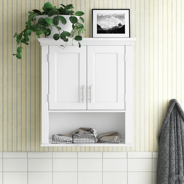 Highland Dunes Rysing Wall Mounted Bathroom Cabinet. White
