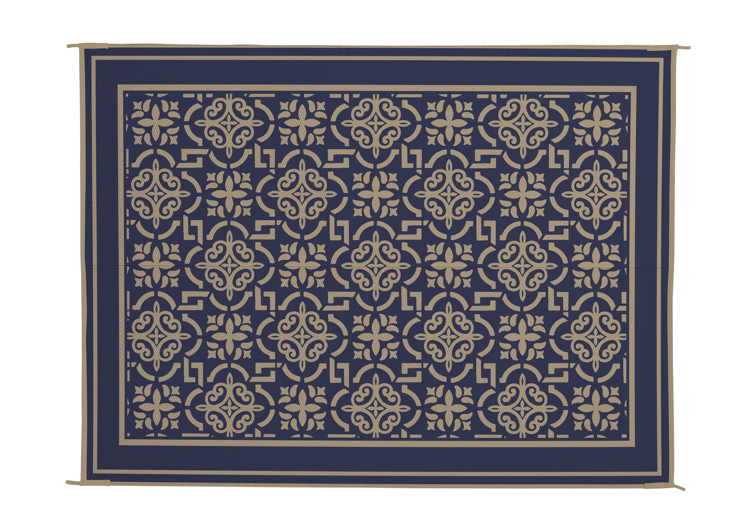 Patio Mats 9×12 Reversible RV Outdoor Patio Mat. Camping Mat. Interlocked Squares. Blue