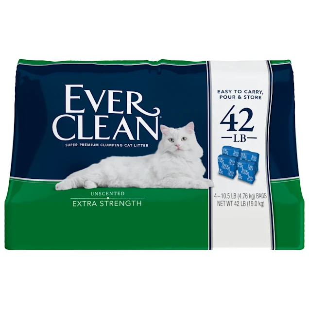 Ever Clean Extra Strength Unscented Clumping Clay Cat Litter. 42 lbs.