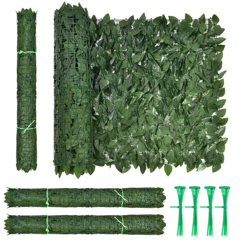 WELLFOR NP-HPY-10488-4 4-Piece 118 in. L x 39 in. W Polyester Garden Fence Artificial Ivy Privacy Fence Screen