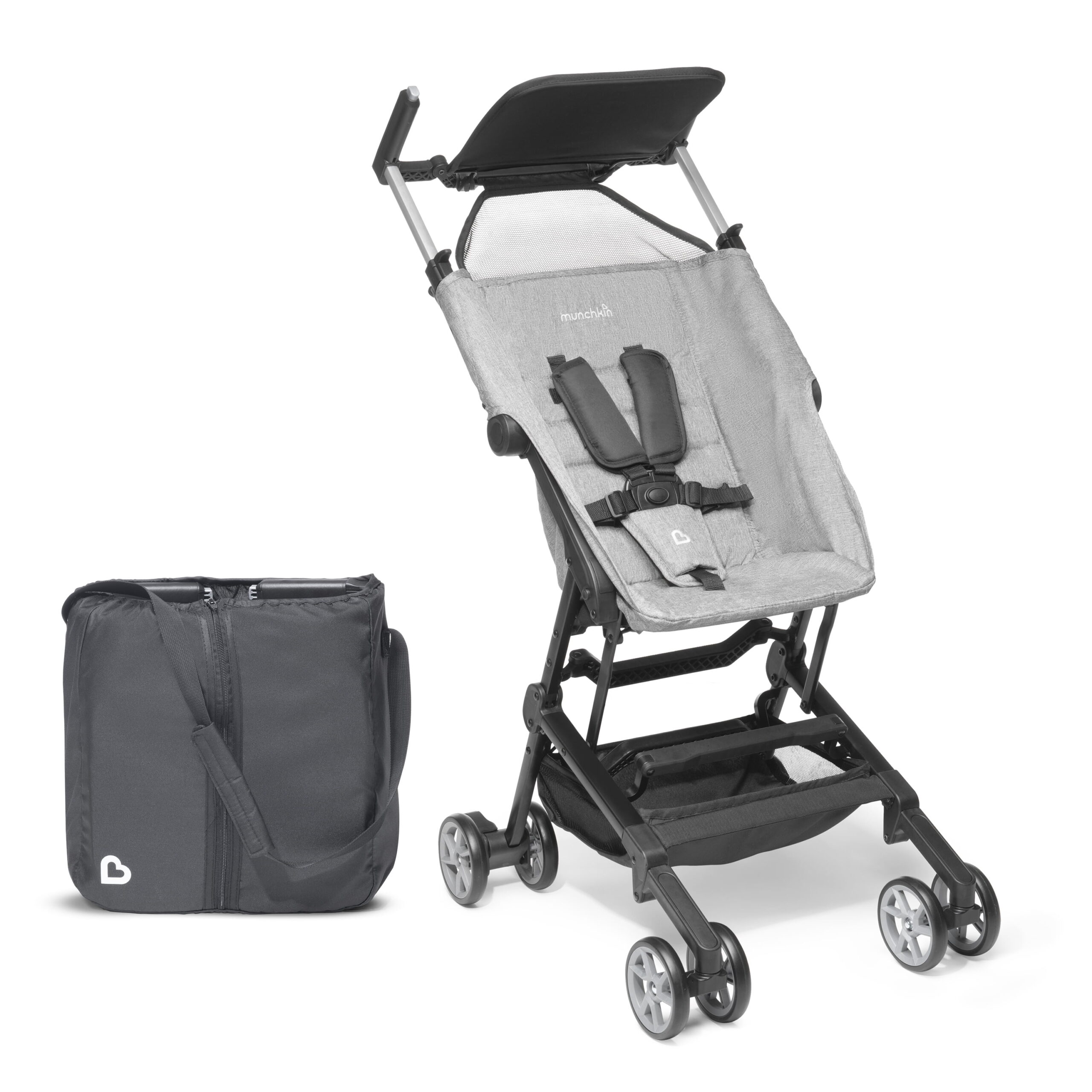 Munchkin Sparrow Ultra Compact and Portable Travel Stroller. Lightweight. Grey