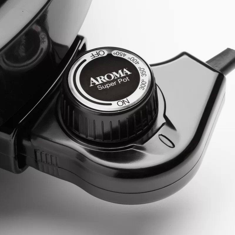 Aroma Housewares ASP-137B Grillet 3Qt. 3-in-1 Cool-Touch Electric Indoor Grill Portable. Dishwasher Safe. with 10 in. Nonstick Pan & Tempered Glass Lid. Black