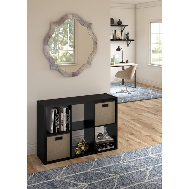 ClosetMaid  30-in H x 43.82-in W x 13.5-in D Black Wood Laminate 6 Cube Organizer