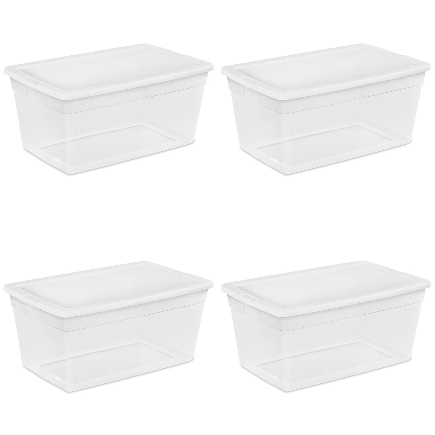 Sterilite Corporation 4-Pack Large 22.5-Gallons (90-Quart) Clear Tote with Latching Lid