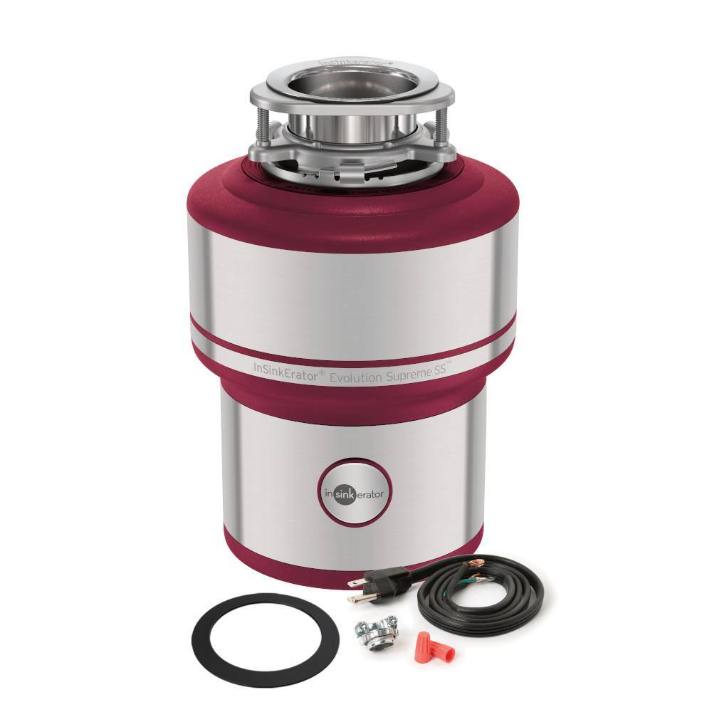InSinkErator SUPREME SS W/CDK Evolution Supreme SS Lift & Latch Quiet Series 1 HP Continuous Feed Garbage Disposal with Power Cord Kit