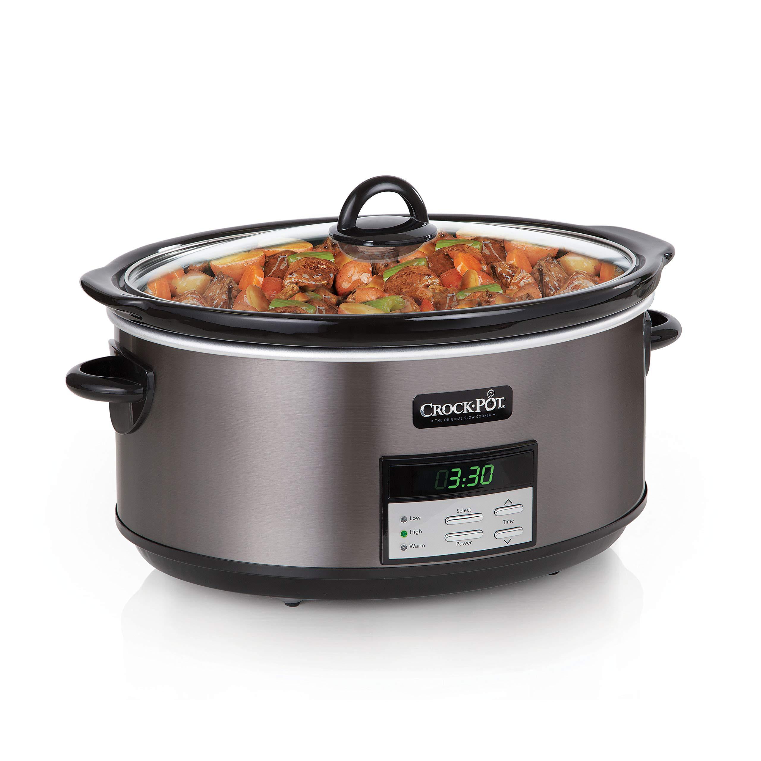 Crockpot™ 8-Quart Slow Cooker. Programmable. Black Stainless Collection