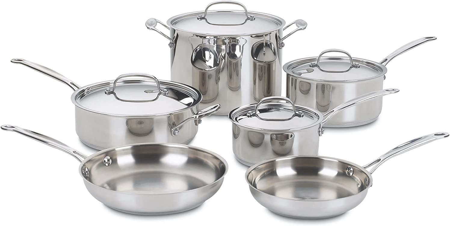 Cuisinart 77-10P1 10-Piece Chef-s-Classic-Stainless Collection. Cookware Set