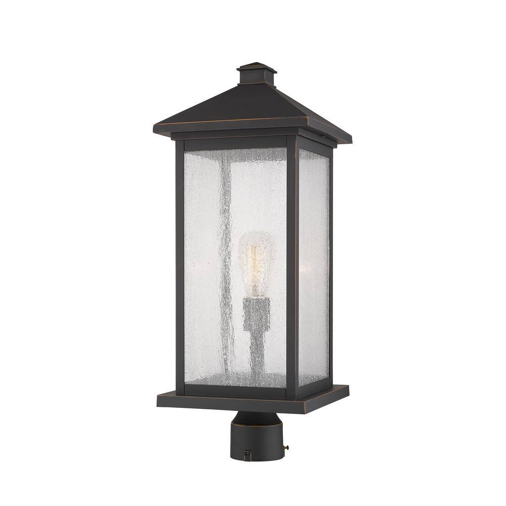 Unbranded  Portland 1 Light Bronze 24 in Aluminum Hardwired Outdoor Weather Resistant Post Light Round Fitter with No Bulb Included