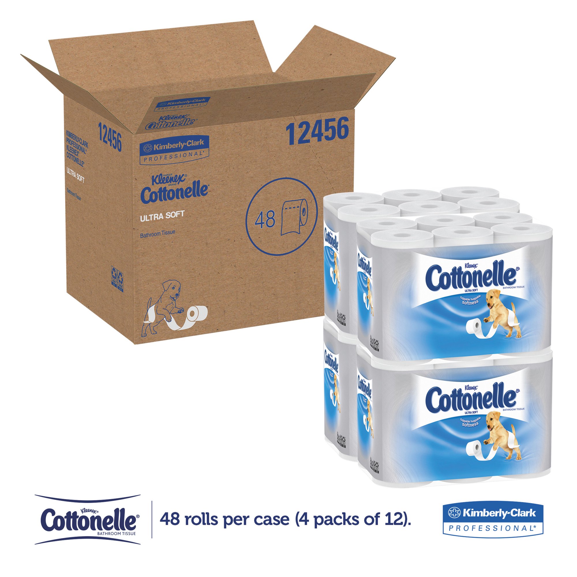 Cottonelle Ultra Soft Toilet Paper. 1-Ply. 165 Sheets/Roll. 48/Carton