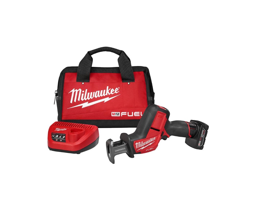 Milwaukee Reciprocating Saw Kit 2520-21XC M12 FUEL 12V Lithium-Ion Brushless Cordless HACKZALL w/ One 4.0Ah Batteries Charger & Tool Bag