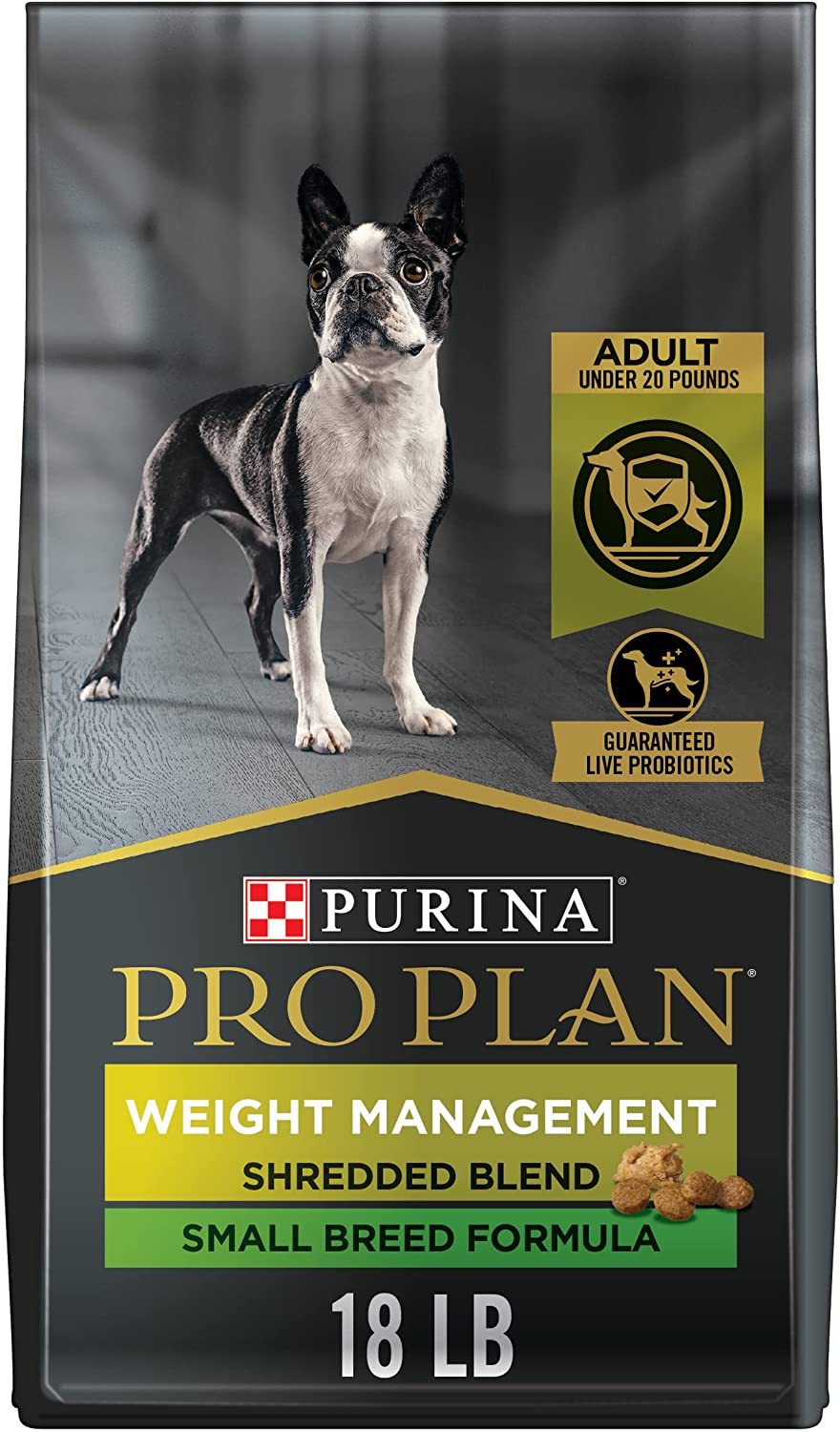 Purina Pro Plan Small Breed Weight Management Dog Food. Shredded Blend Chicken & Rice Formula - 18 lb. Bag