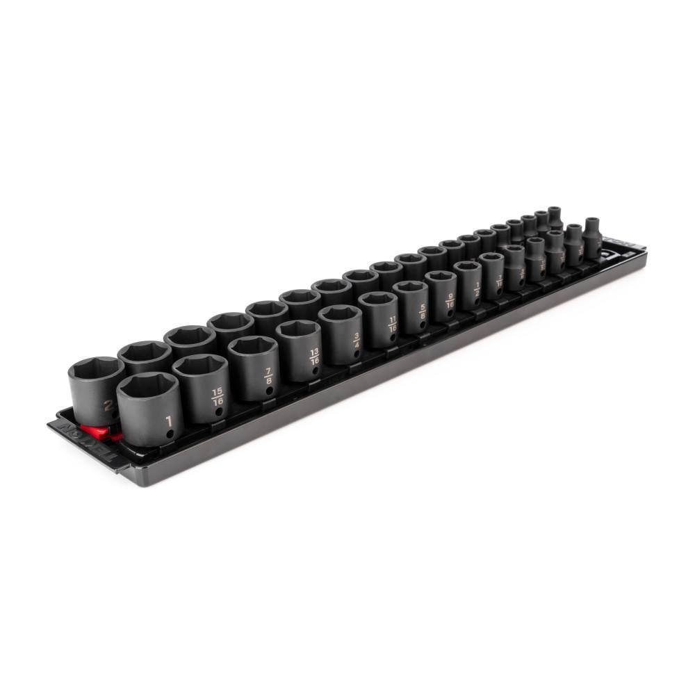 TEKTON SID91202 3/8 in. Drive 6-Point Impact Socket Set. 34-Piece (1/4-1 in. 6 mm - 24 mm)
