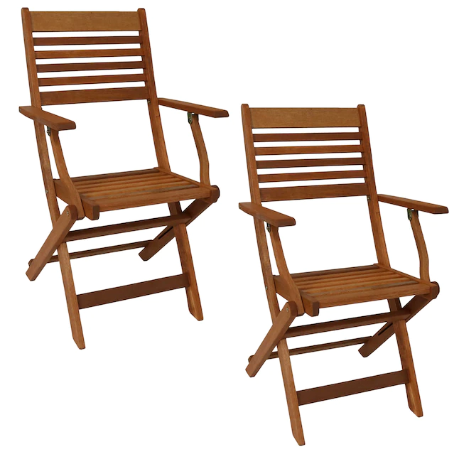 Sunnydaze Decor FRN-992 2 Brown Wood Frame Stationary Dining Chair(s) with Slat Seat