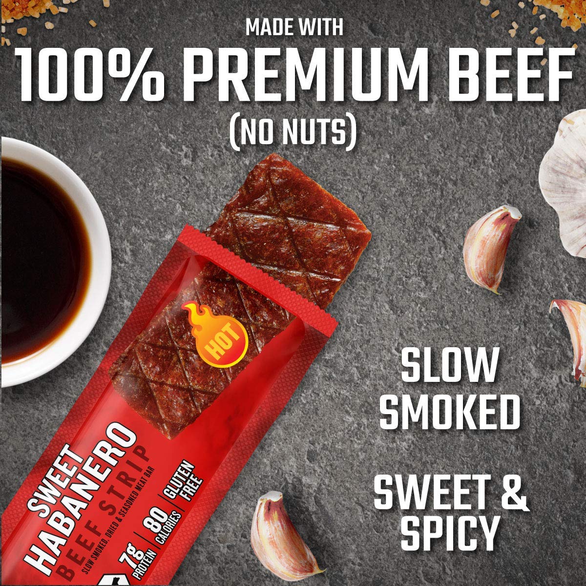 Jack Link-s Beef Jerky Bars. Sweet Habanero. 12 Count - 7g of Protein and 80 Calories Per Protein Bar