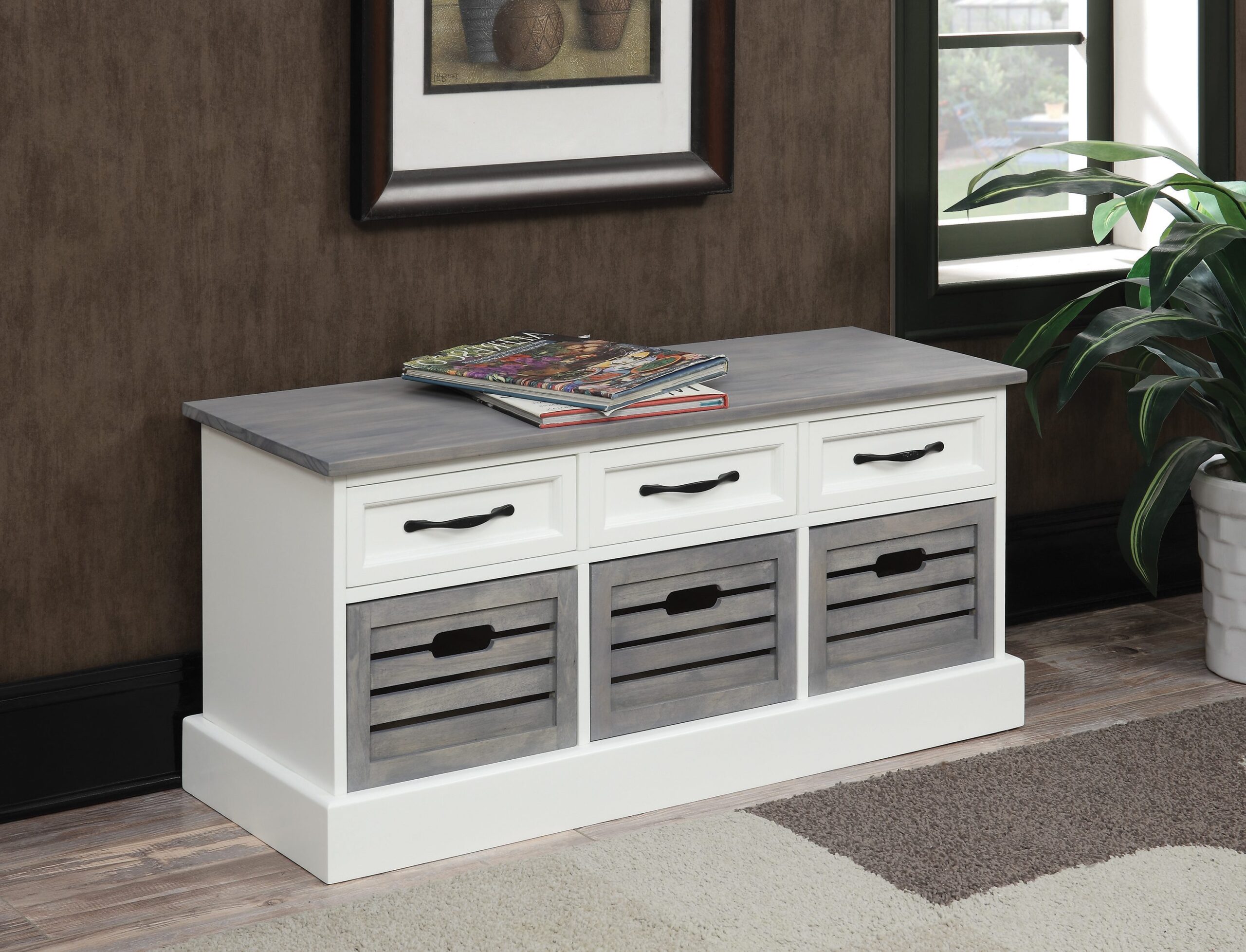 Coaster Company 3-drawer Storage Bench White and Weathered Grey