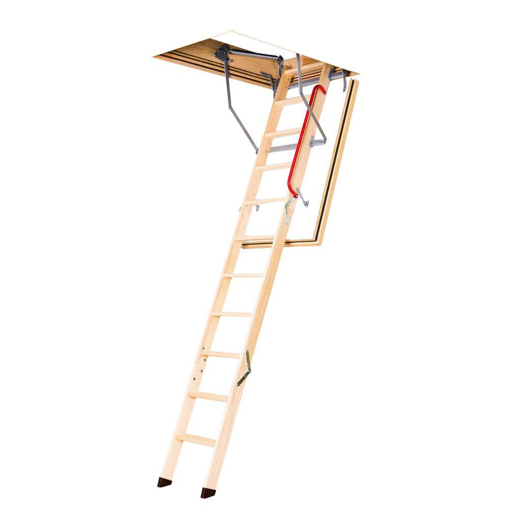 Fakro 1001868715 LWF 8 ft. - 10 ft.. 22.5 in. x 54 in. Fire Rated Insulated Wood Attic Ladder with 300 lb. Maximum Load Capacity