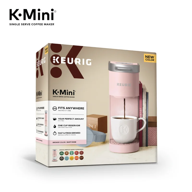 Keurig K-Mini Coffee Maker. Single Serve K-Cup Pod Coffee Brewer. 6 to 12 oz. Brew Sizes. Dusty Rose