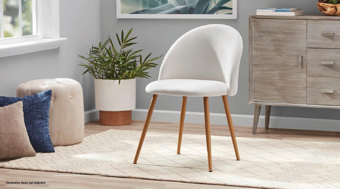 Mainstays Modern Accent Chair. Cream White