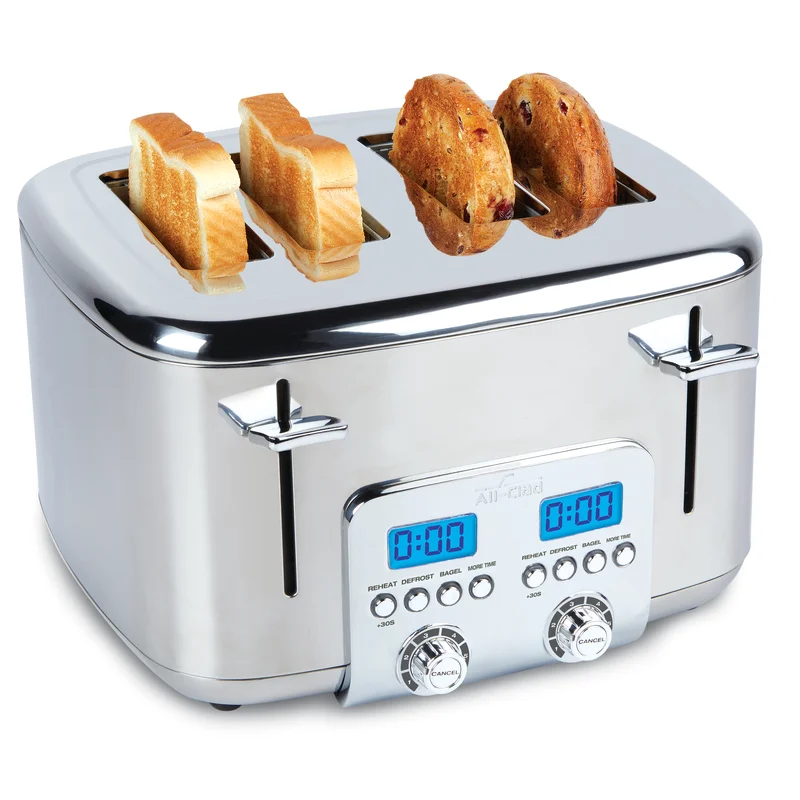 All-Clad TJ824D51 Stainless Steel Digital Toaster with Extra Wide Slot. 4-Slice. Silver