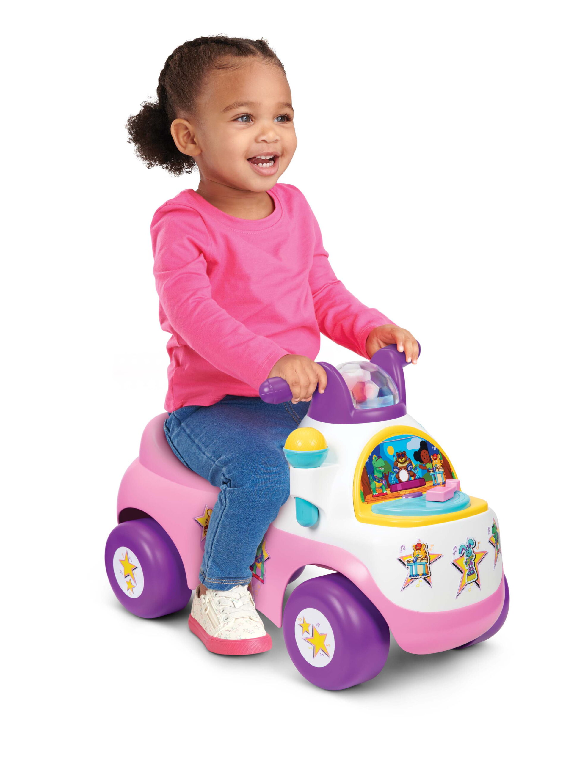 Little People Fisher-Price Movin' n Groovin Pink Ride-On with Lights and Sounds