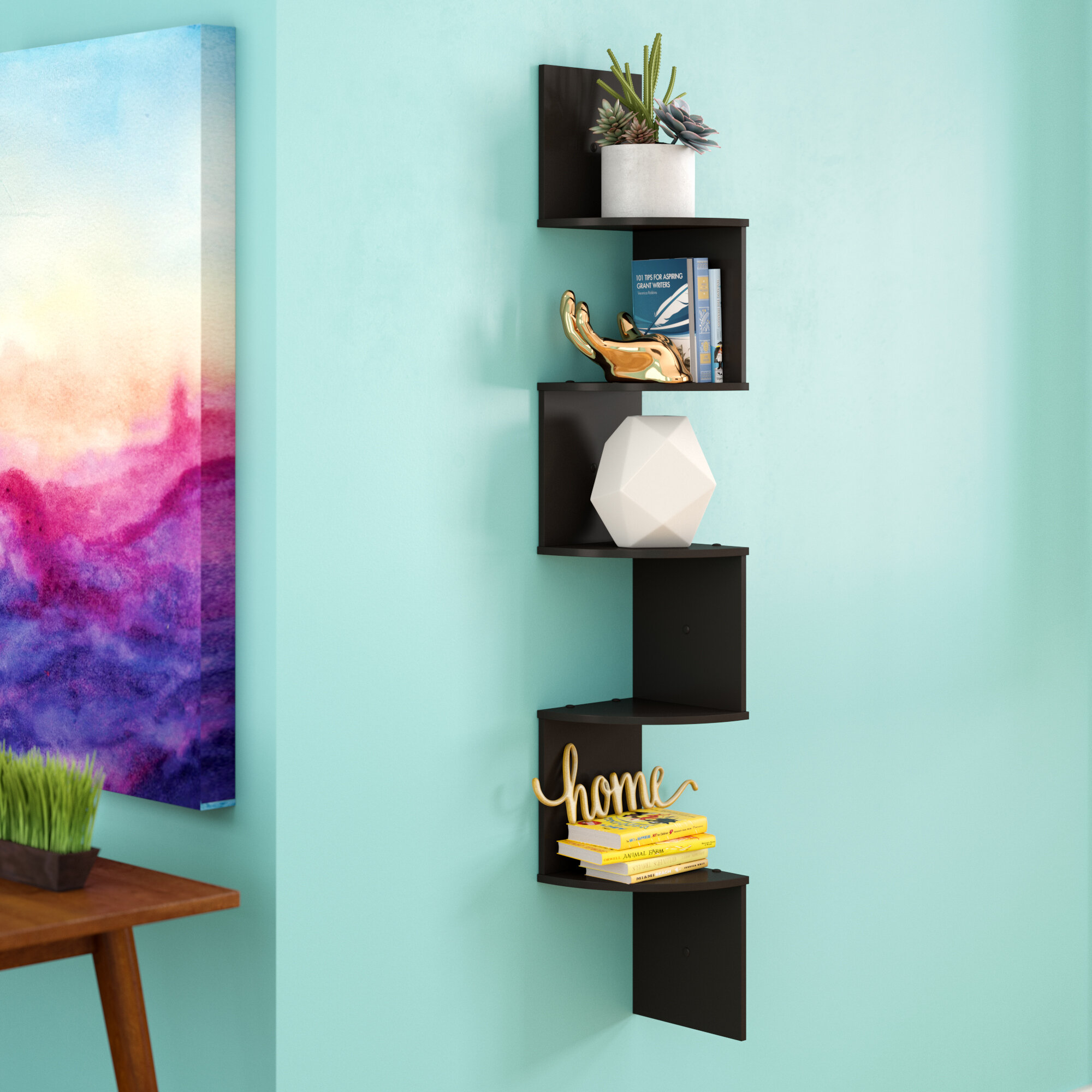 5 Piece Corner Wall Shelf