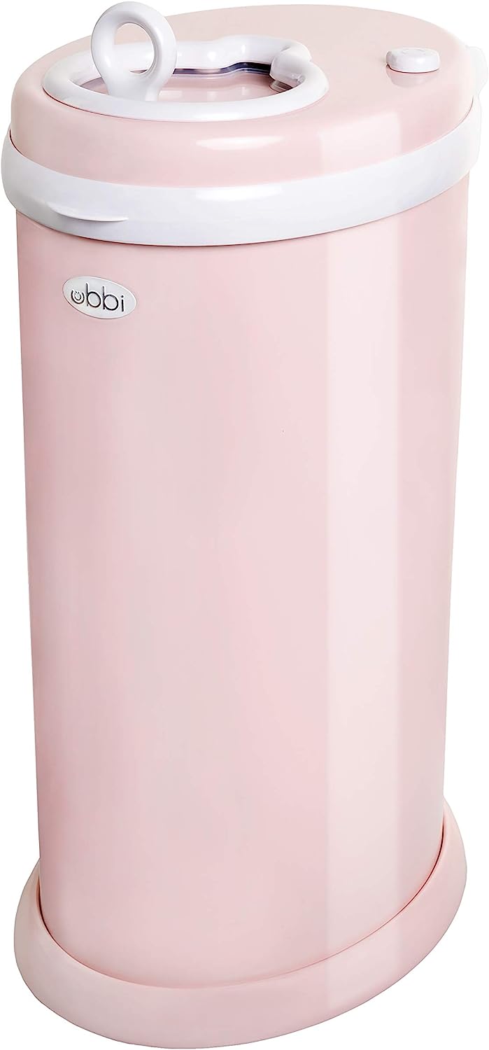 Ubbi Steel Odor Locking. No Special Bag Required. Money Saving. Modern Design. Registry Must-Have Diaper Pail. Blush Pink