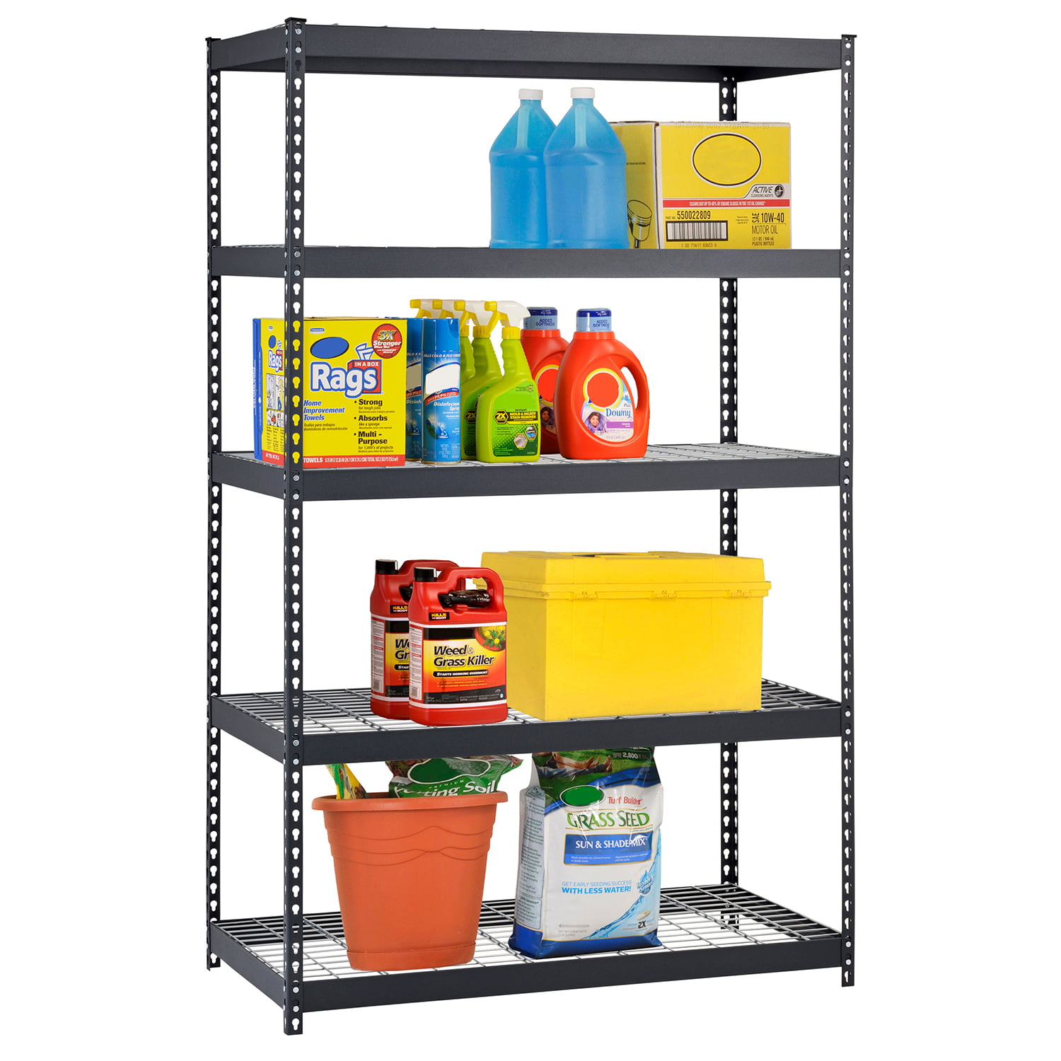 Muscle Rack Steel Storage Rack. Black. MROP4824W5B