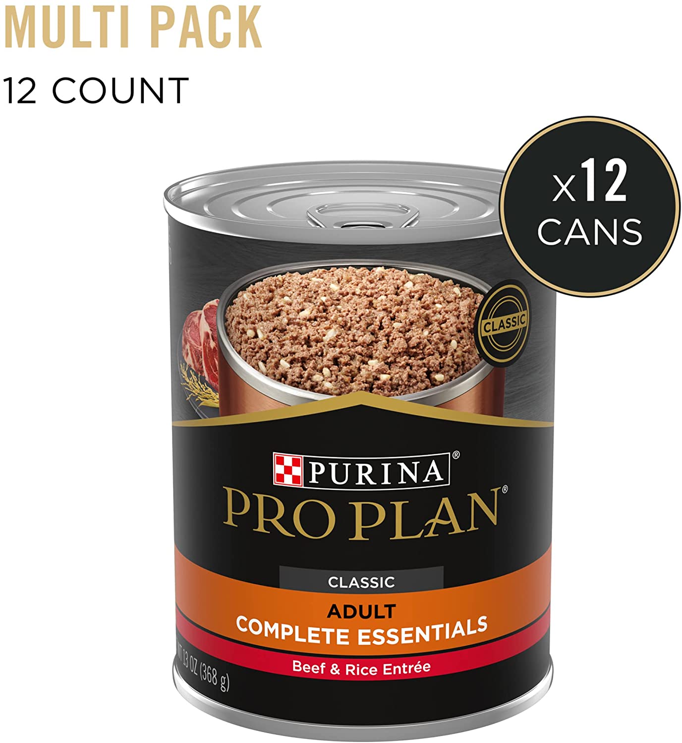 Purina Pro Plan High Protein. Pate Adult Wet Dog Food (12) 13 oz. Cans