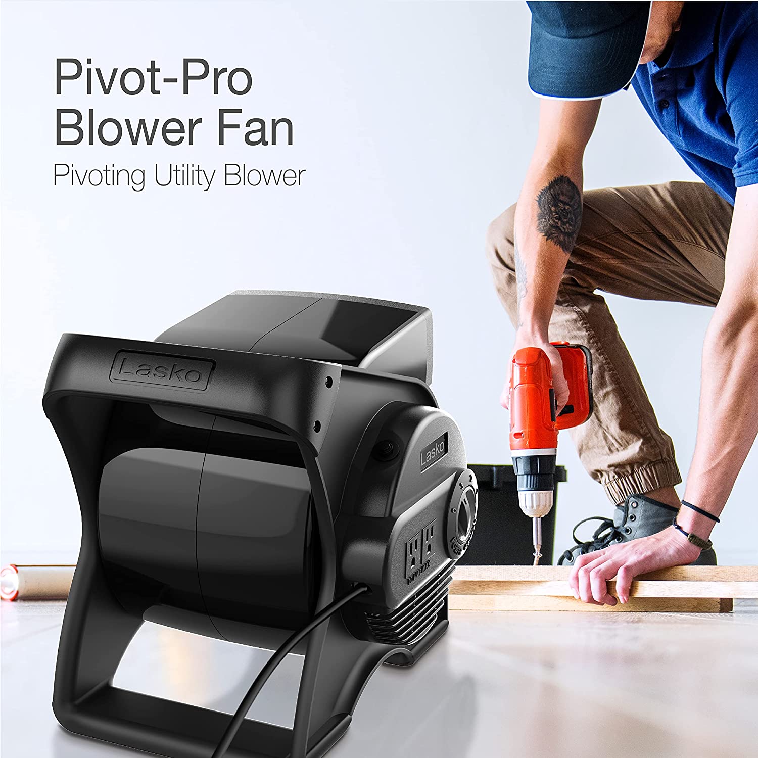 Lasko U12104 Pivoting Pro Blower Fan for Cooling. Ventilating. Exhausting and Drying