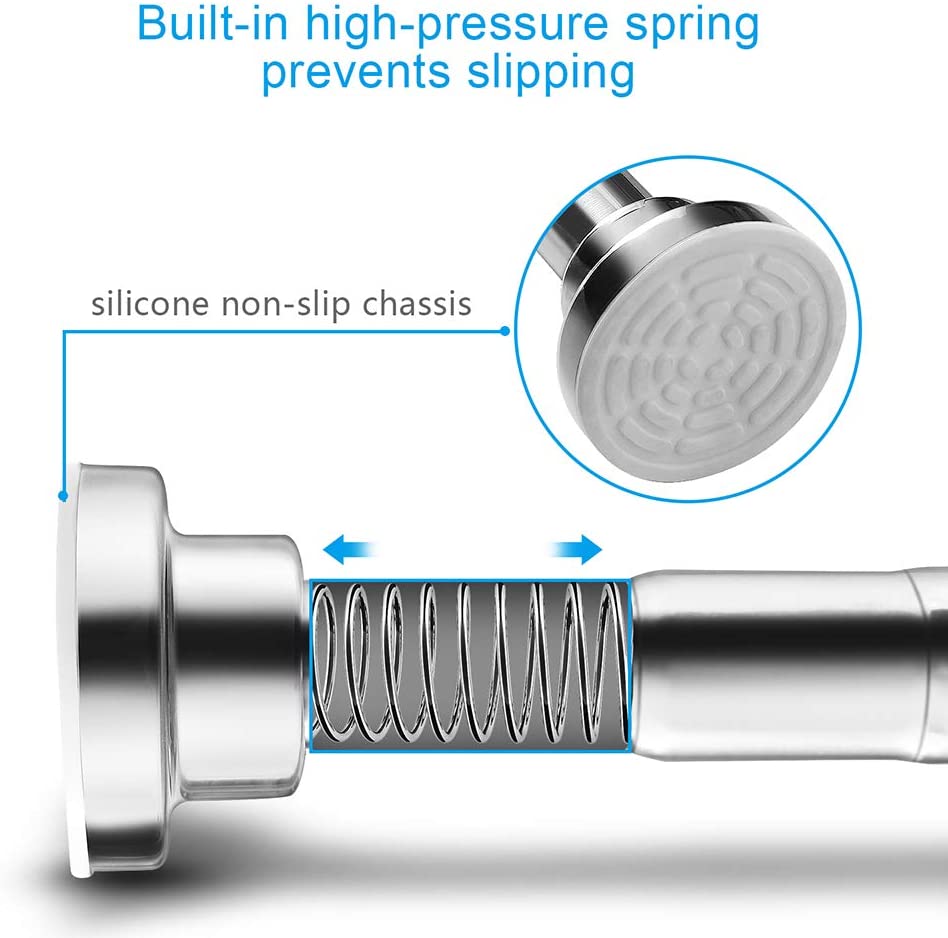 TEECK Shower Curtain Rod. 40-73 inch Adjustable Tension Spring
